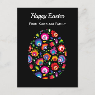 Beautiful Folklore Easter Egg with custom text Postcard