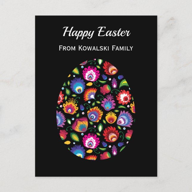 Beautiful Folklore Easter Egg with custom text Postcard (Front)
