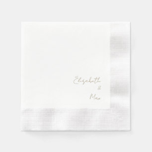 Beautiful Font Gold Text Wedding Cocktail Napkin