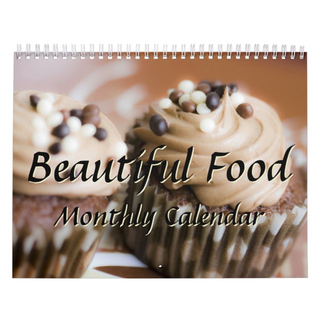 Beautiful Food Kitchen Chef Cooking Monthly Calendar (Cover)