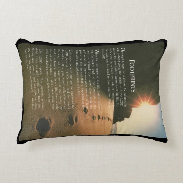 Beautiful Footprints Throw Pillow (Front)