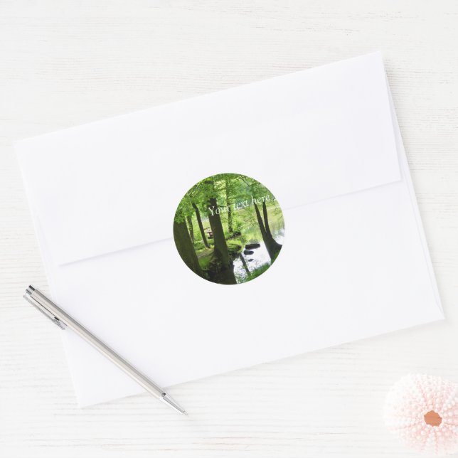 Beautiful forest landscape photo classic round sticker (Envelope)