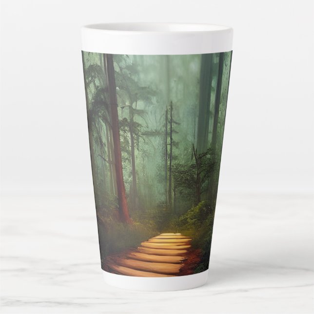 Beautiful Forest Path Digital Artwork   Latte Mug (Front)
