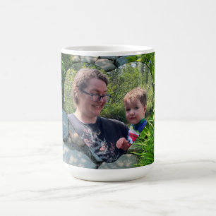 Beautiful forest photo sunlit trees photo template coffee mug