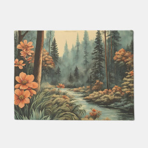 Beautiful Forest River Landscape Doormat