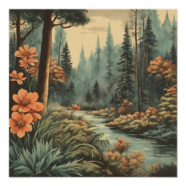 Beautiful Forest River Landscape  Poster (Front)