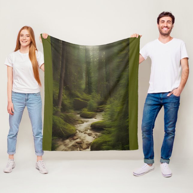  Beautiful Forest Scene  Fleece Blanket (In Situ)