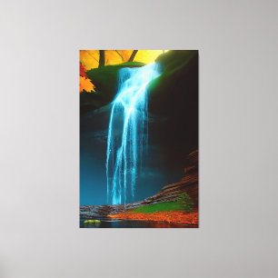 Beautiful Forest Waterfall Wall Art Fall Creek