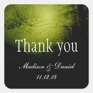 Beautiful Forest Wedding Thank You Square Sticker