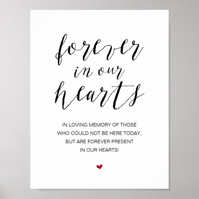 Beautiful Forever In Our Hearts, Black Memorial Poster (Front)