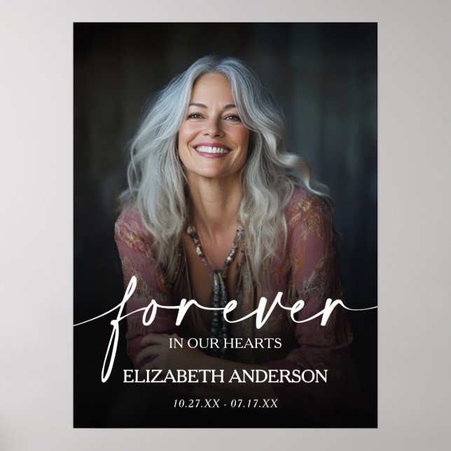 Beautiful Forever in our Hearts Photo Memorial Poster (Front)