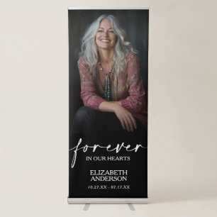 Beautiful Forever in our Hearts Photo Memorial Retractable Banner