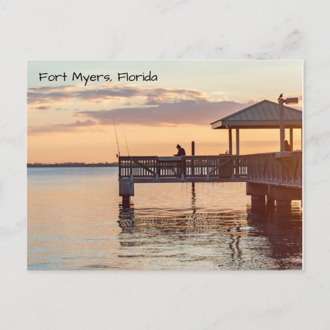 Beautiful Fort Myers Florida Sunset Postcard (Front)