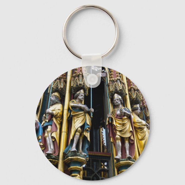 Beautiful Fountain in Nuremberg Key Ring (Front)