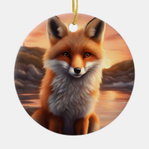 Beautiful Fox Ceramic Tree Decoration