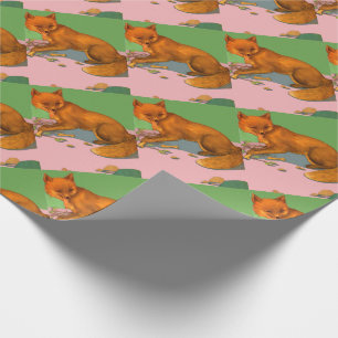 beautiful fox print wrapping paper