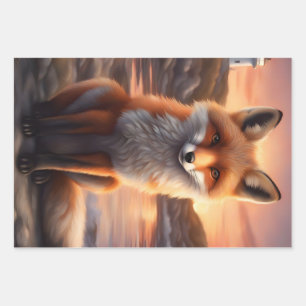 Beautiful Fox Wrapping Paper Sheet