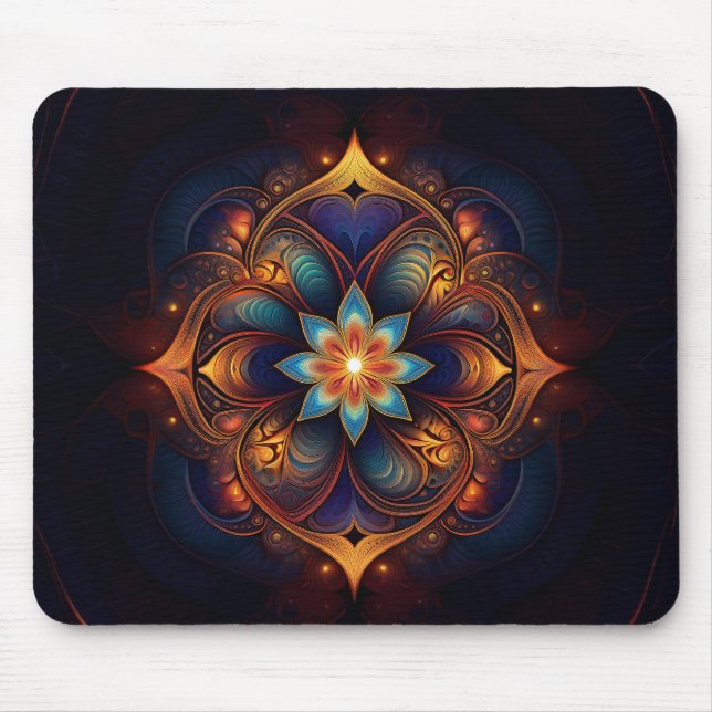 Beautiful Fractal Lily Mouse Mat (Front)