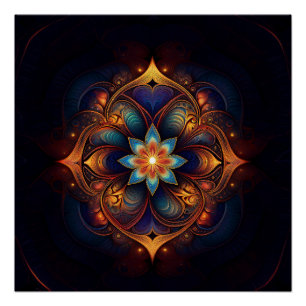 Beautiful Fractal Lily Poster