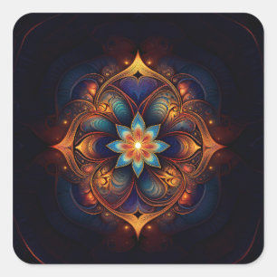 Beautiful Fractal Lily Square Sticker