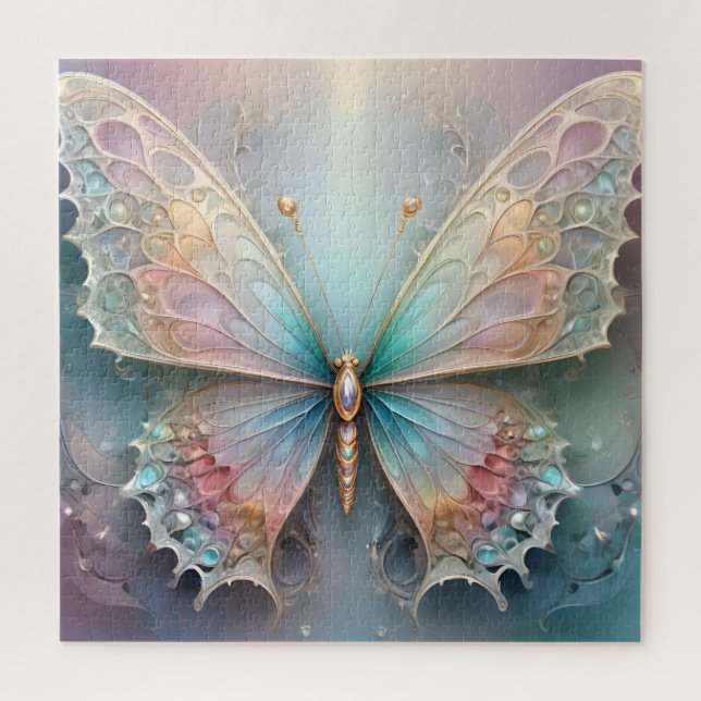 Beautiful Fractal Pastel Butterfly,  Jigsaw Puzzle (Vertical)