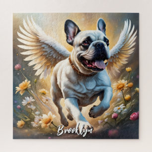 Beautiful French Bulldog & Angel Wings Jigsaw Puzzle