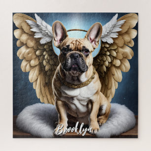 Beautiful French Bulldog & Angel Wings Jigsaw Puzzle
