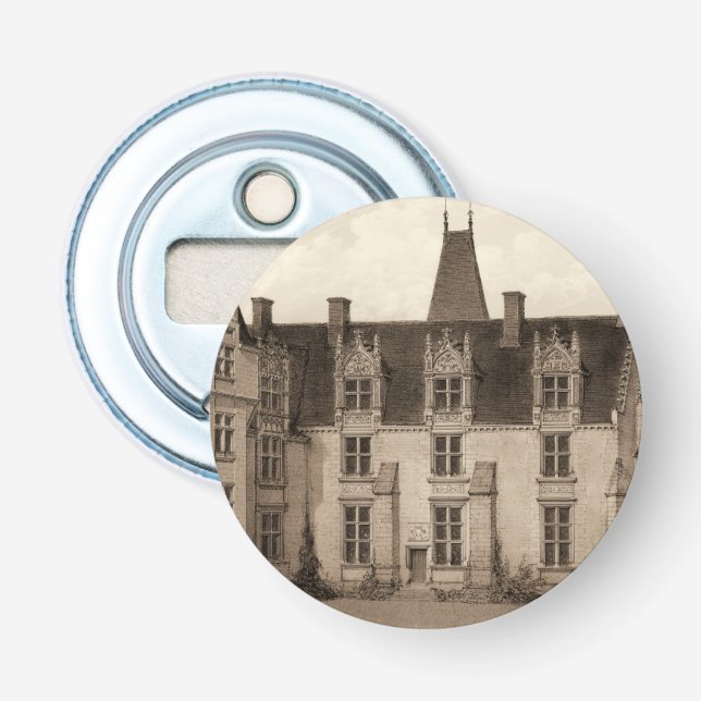Beautiful French Chateau in Sepia Tones Bottle Opener (Front)