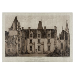 Beautiful French Chateau in Sepia Tones Cutting Board