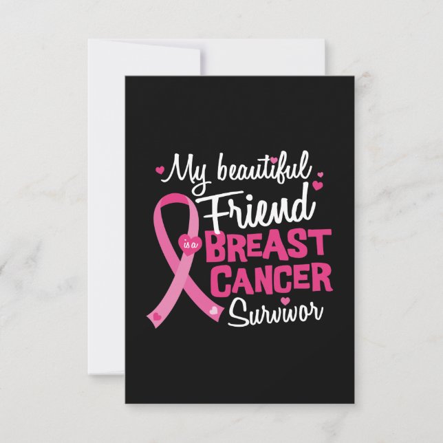 Beautiful Friend Breast Cancer Survivor Card (Front)