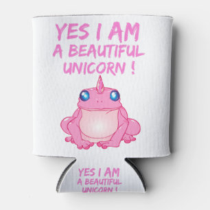 BEAUTIFUL FROG PINK UNICORN CAN COOLER