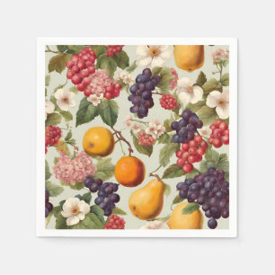 Beautiful Fruits and Delicate Flowers French Style Napkin