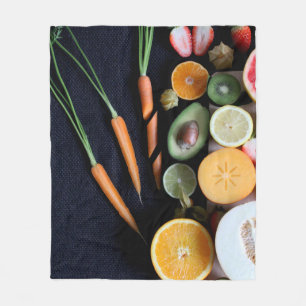 Beautiful Fruits And Vegetables Fleece Blanket