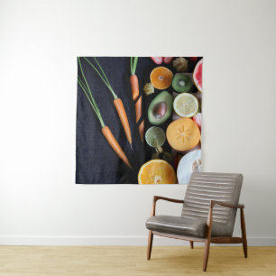 Beautiful Fruits And Vegetables Tapestry