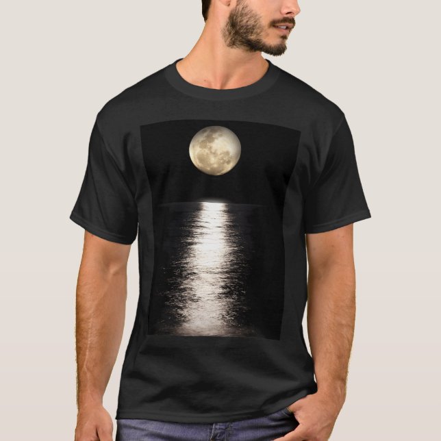 Beautiful Full Moon Lake Reflection - Bestseller T-Shirt (Front)