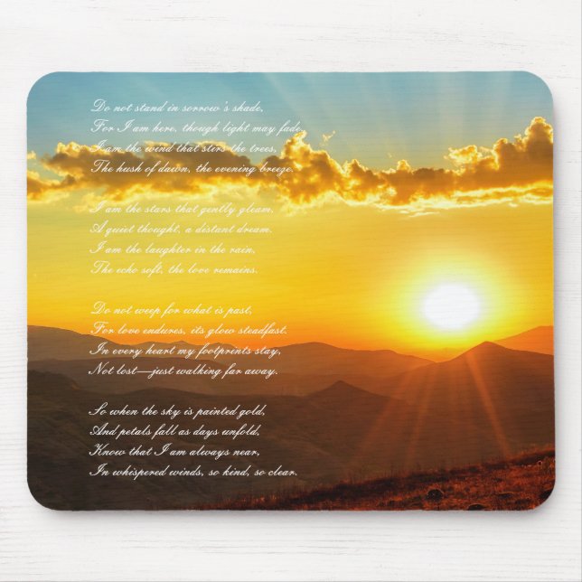 Beautiful Funeral / Eulogy Poem Mouse Mat (Front)