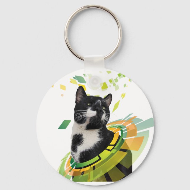 Beautiful funny cat key ring (Front)