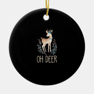 Beautiful Funny Deer Oh Deer Modern Design Ceramic Tree Decoration