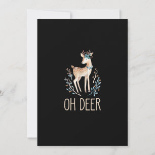 Beautiful Funny Deer Oh Deer Modern Design Holiday Card