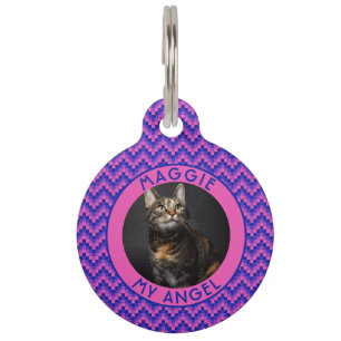 Beautiful Fur Parent Gift Chevron Pattern Pet Tag