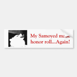 Beautiful furry Samoyed white dog Bumper Sticker