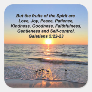 BEAUTIFUL GALATIANS 5 SUNRISE SQUARE STICKER
