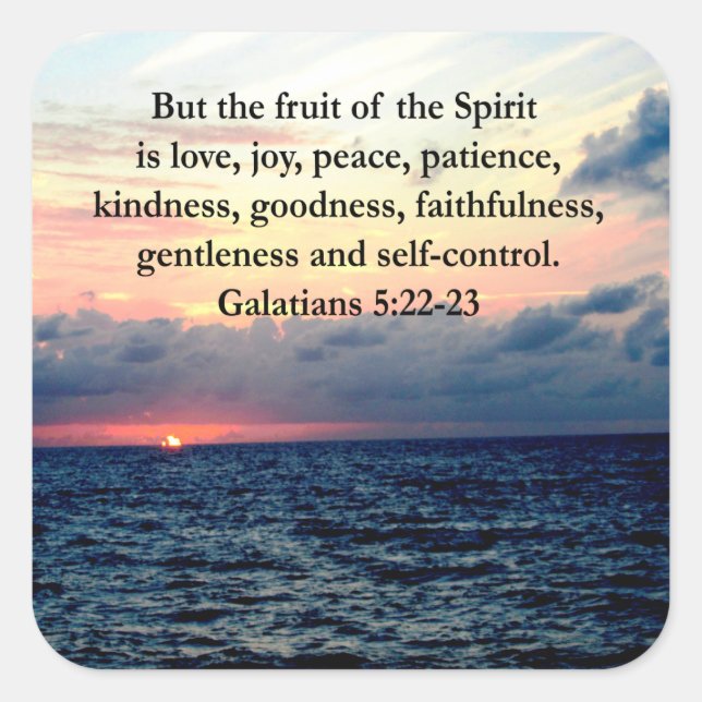 BEAUTIFUL GALATIANS FRUITS OF THE SPIRIT SQUARE STICKER (Front)