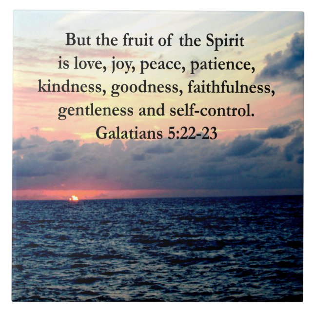 BEAUTIFUL GALATIANS FRUITS OF THE SPIRIT TILE (Front)