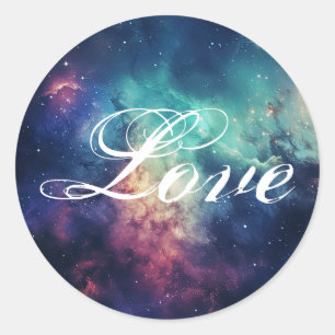 Beautiful Galaxy Celestial Under the Stars Love Classic Round Sticker