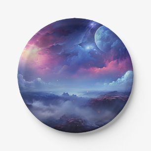 Beautiful Galaxy Outer Space Cosmic Universe Paper Plate