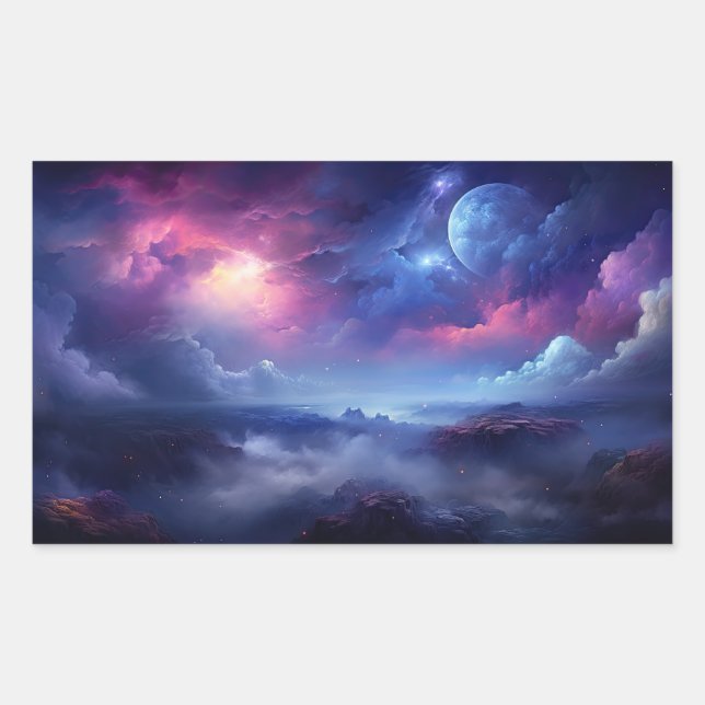 Beautiful Galaxy Outer Space Cosmic Universe Rectangular Sticker (Front)