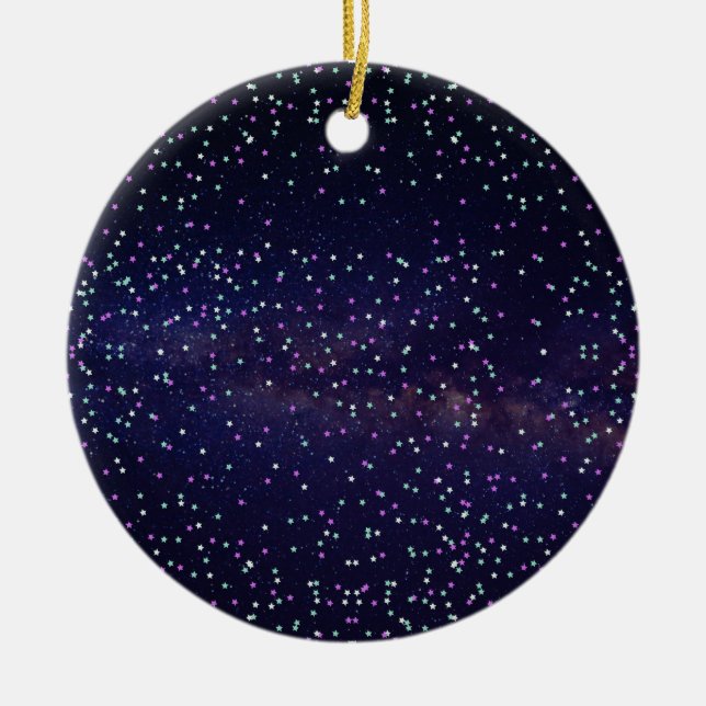 Beautiful galaxy,stars ceramic tree decoration (Front)