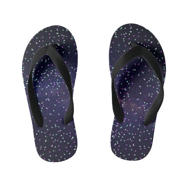 Beautiful galaxy,stars kid's flip flops (Footbed)