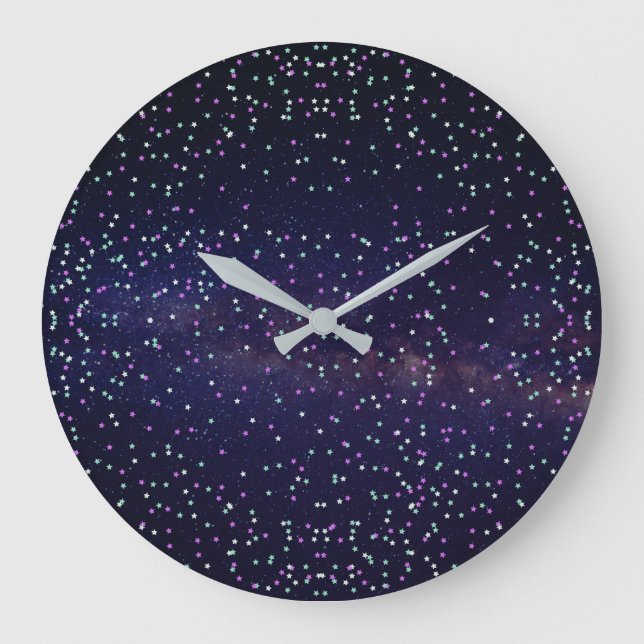 Beautiful galaxy,stars large clock (Front)